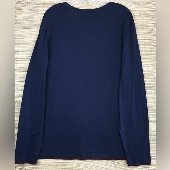 VINCE. 100% Pima Cotton Crew Neck Double Layer Ling Sleeve Tee In Size XL - Picture 5 of 9